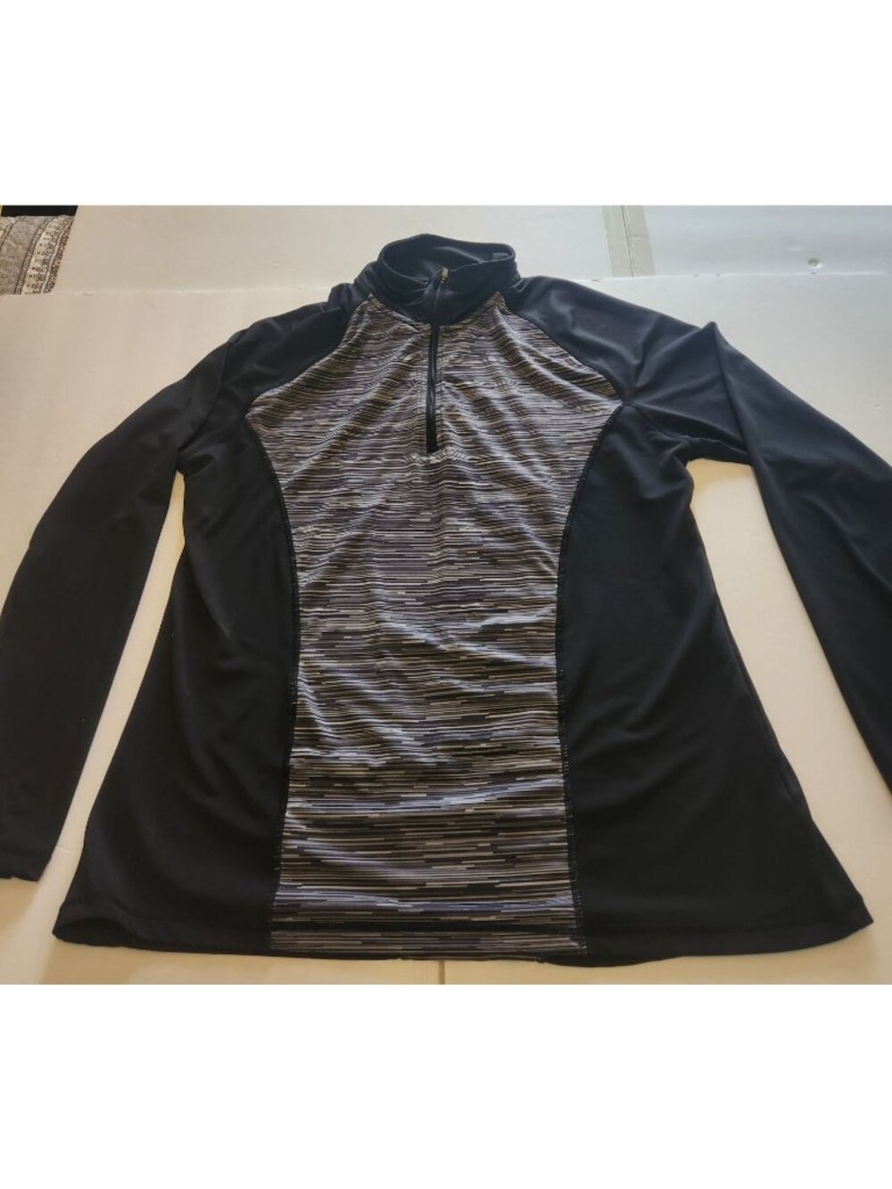 Everlast Black & Heathered Gray 1/4 Zip Long Sleeve Running LG